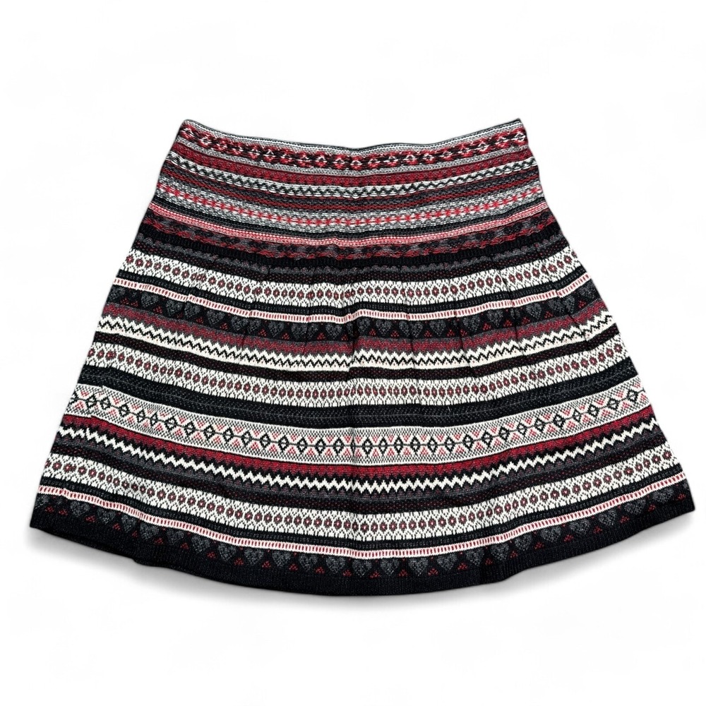 Princess Vera Wang Knit Mini Skirt Womens Size Medium White Black‎ Red Designer